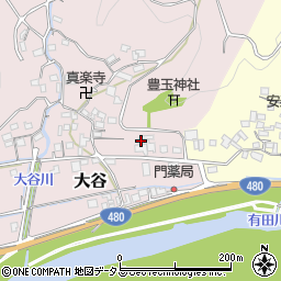 和歌山県有田郡有田川町大谷331周辺の地図