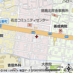 徳島佐古郵便局周辺の地図