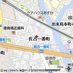 徳島県徳島市佐古一番町周辺の地図