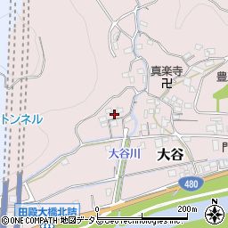 和歌山県有田郡有田川町大谷105周辺の地図