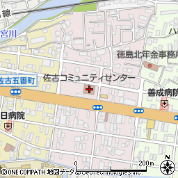 佐古コミュニティセンター周辺の地図