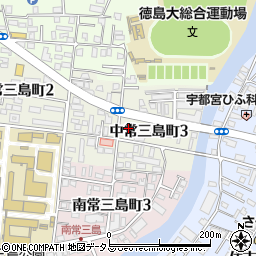 徳島県徳島市中常三島町周辺の地図