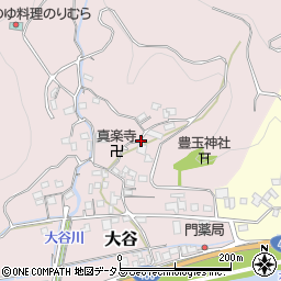和歌山県有田川町（有田郡）大谷周辺の地図