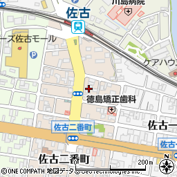 徳島県徳島市佐古二番町14周辺の地図