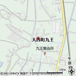 愛媛県今治市大西町九王周辺の地図