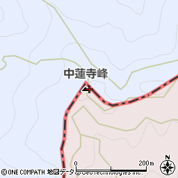 中蓮寺峰周辺の地図