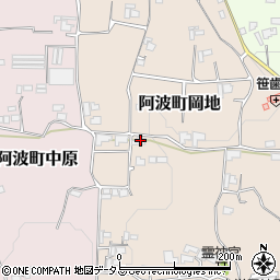 徳島県阿波市阿波町岡地116周辺の地図