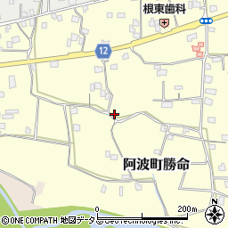 徳島県阿波市阿波町勝命周辺の地図