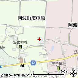 徳島県阿波市阿波町庚申原周辺の地図