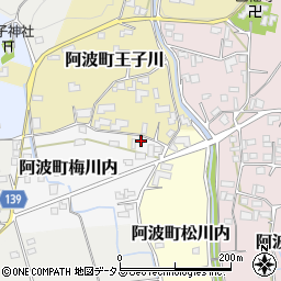 徳島県阿波市阿波町梅川内3周辺の地図