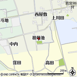 徳島県徳島市国府町北岩延祖母池周辺の地図