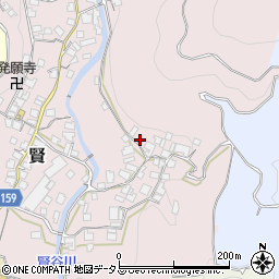 和歌山県有田郡有田川町賢1168周辺の地図