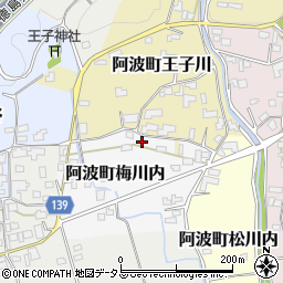 徳島県阿波市阿波町梅川内9-3周辺の地図