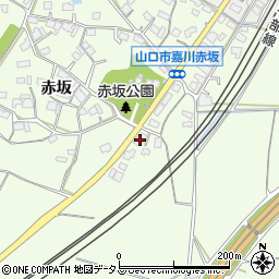 山口県山口市嘉川赤坂166周辺の地図