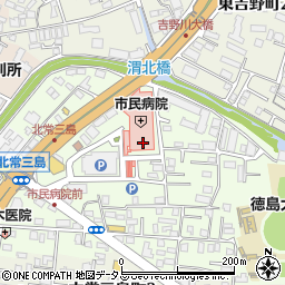 ファミリーマート徳島市民病院店周辺の地図