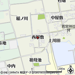 徳島県徳島市国府町北岩延（西屋敷）周辺の地図