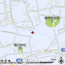 徳島県阿波市市場町香美郷社本192周辺の地図