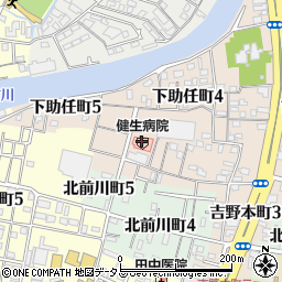 徳島健生病院周辺の地図