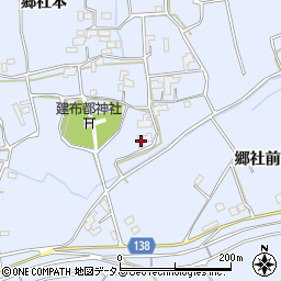 徳島県阿波市市場町香美郷社本10周辺の地図