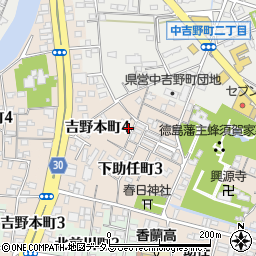 徳島県徳島市下助任町3丁目55周辺の地図
