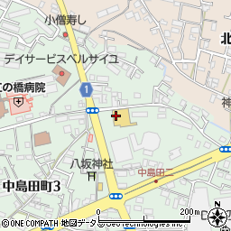 ダイレックス　中島田店周辺の地図