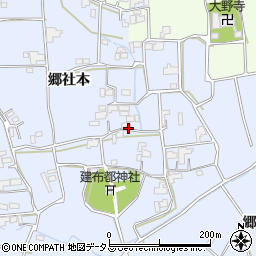 徳島県阿波市市場町香美郷社本周辺の地図