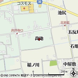 徳島県徳島市国府町井戸（高池）周辺の地図