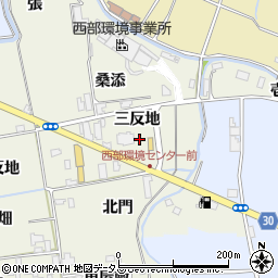 徳島県徳島市国府町北岩延（三反地）周辺の地図