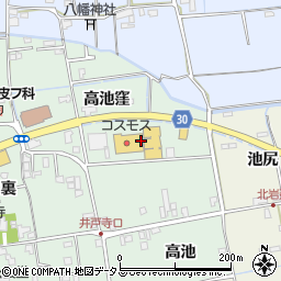 徳島県徳島市国府町井戸高池窪周辺の地図