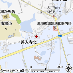 徳島県阿波市市場町香美原田316周辺の地図