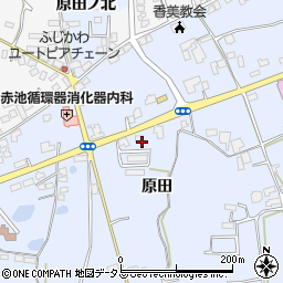 徳島県阿波市市場町香美原田周辺の地図