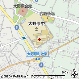 観音寺市立大野原中学校周辺の地図