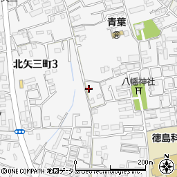 徳島県徳島市北矢三町周辺の地図