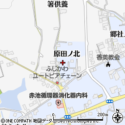 徳島県阿波市市場町香美原田ノ北周辺の地図