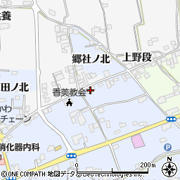 徳島県阿波市市場町香美郷社本244周辺の地図