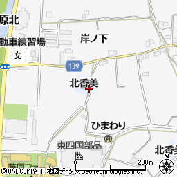徳島県阿波市市場町香美北香美周辺の地図