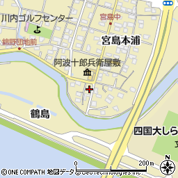 徳島県徳島市川内町宮島本浦195-1周辺の地図