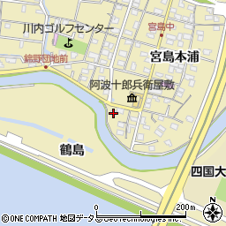 徳島県徳島市川内町宮島本浦188周辺の地図