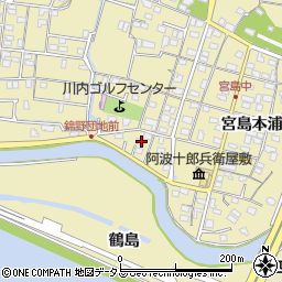 徳島県徳島市川内町宮島本浦77周辺の地図