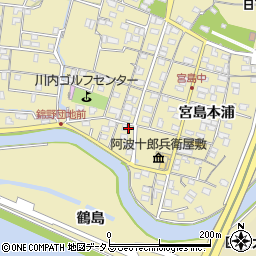 徳島県徳島市川内町宮島本浦70周辺の地図