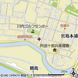 徳島県徳島市川内町宮島本浦78周辺の地図