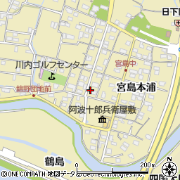 徳島県徳島市川内町宮島本浦105周辺の地図