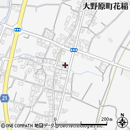 香川県観音寺市大野原町花稲638周辺の地図