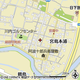 徳島県徳島市川内町宮島本浦107周辺の地図