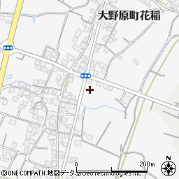 香川県観音寺市大野原町花稲637周辺の地図