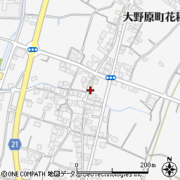 香川県観音寺市大野原町花稲640周辺の地図