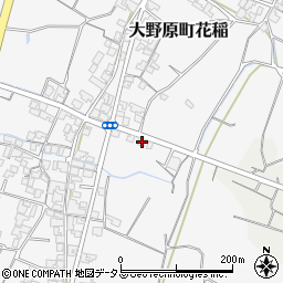香川県観音寺市大野原町花稲631周辺の地図