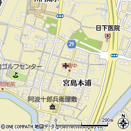 徳島県徳島市川内町宮島本浦153周辺の地図