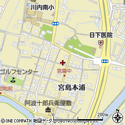 徳島県徳島市川内町宮島本浦156周辺の地図