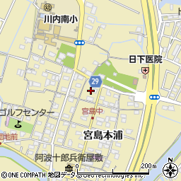徳島県徳島市川内町宮島本浦158周辺の地図